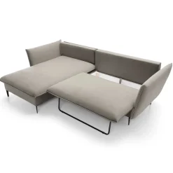 Garnero Arredamenti Divano letto angolare sinistro 3 posti 258x167cm tessuto beige Lushify Tessuto Riviera Vellutato Beige Clearance