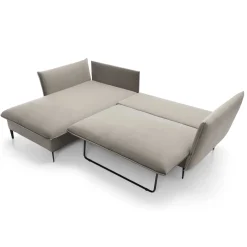 Garnero Arredamenti Divano letto angolare sinistro 3 posti 258x167cm tessuto beige Lushify Tessuto Riviera Vellutato Beige Clearance