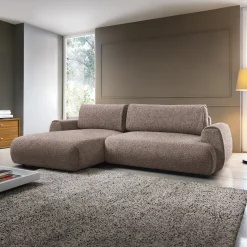 Garnero Arredamenti Divano letto angolare sinistra 3 posti 270x167cm tessuto rosa Cloudify Tessuto Puente Rosa Online