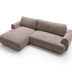 Garnero Arredamenti Divano letto angolare sinistra 3 posti 270x167cm tessuto rosa Cloudify Tessuto Puente Rosa Online