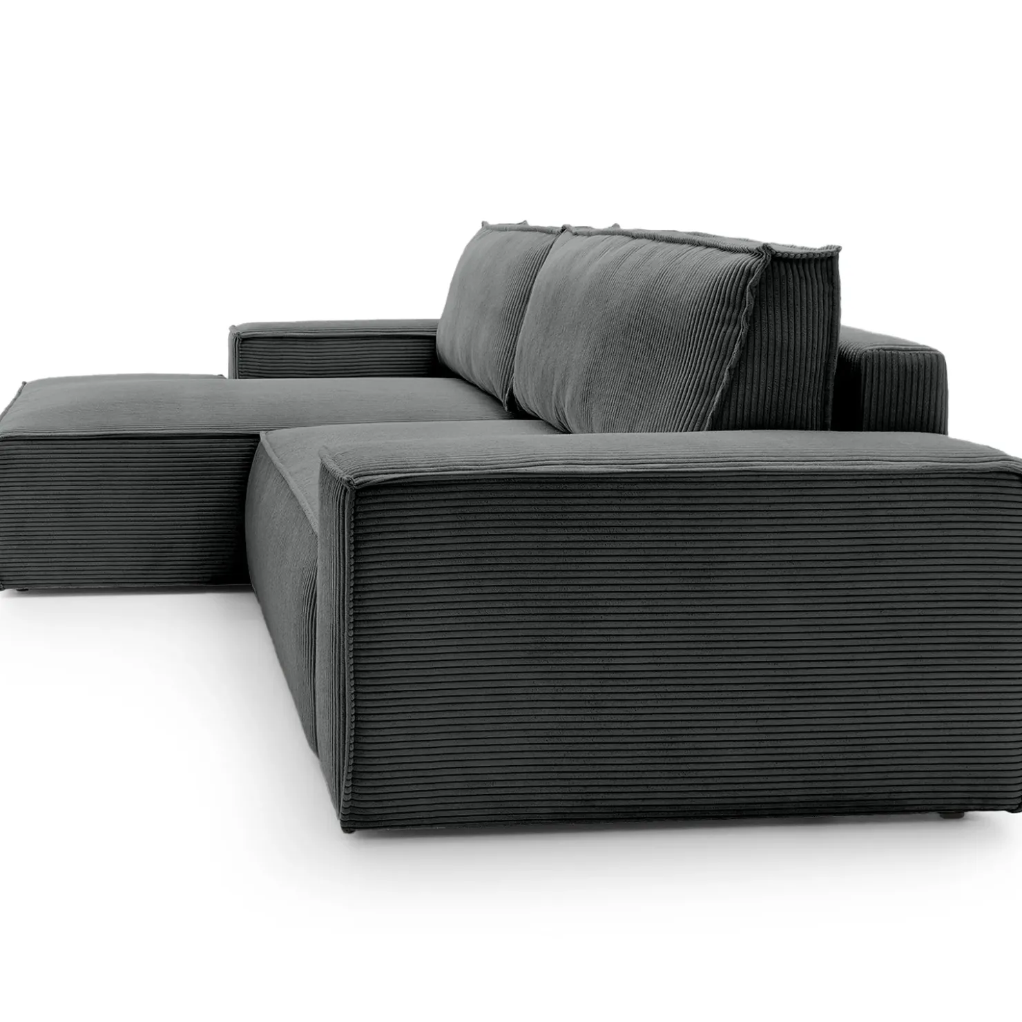 Garnero Arredamenti Divano letto angolare sinistra 3 posti 267x167cm velluto a coste antracite Relaxion Velluto a Coste Poso Antracite Best