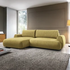Garnero Arredamenti Divano letto angolare sinistra 3 posti 270x167cm tessuto giallo Cloudify Tessuto Puente Giallo Online