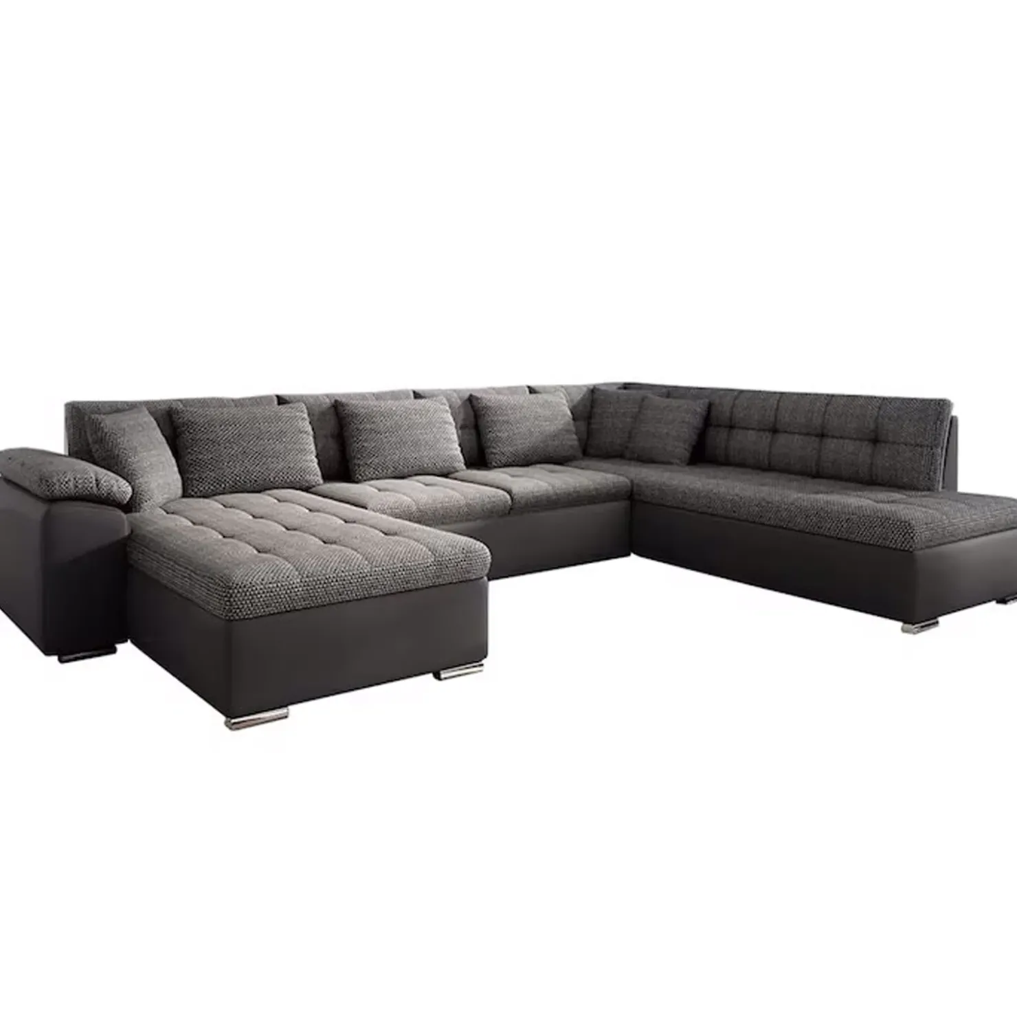Garnero Arredamenti Divano letto angolare sinistra 5 posti 350x205cm grigio scuro Agliana Tessuto Trama Fitta Grigio Clearance