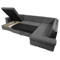 Garnero Arredamenti Divano letto angolare sinistra 5 posti 350x205cm grigio scuro Agliana Tessuto Trama Fitta Grigio Clearance