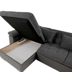 Garnero Arredamenti Divano letto angolare sinistra 5 posti 350x205cm grigio scuro Agliana Tessuto Trama Fitta Grigio Clearance