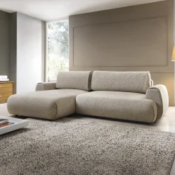 Garnero Arredamenti Divano letto angolare sinistra 3 posti 270x167cm tessuto beige Cloudify Tessuto Puente Beige Sale