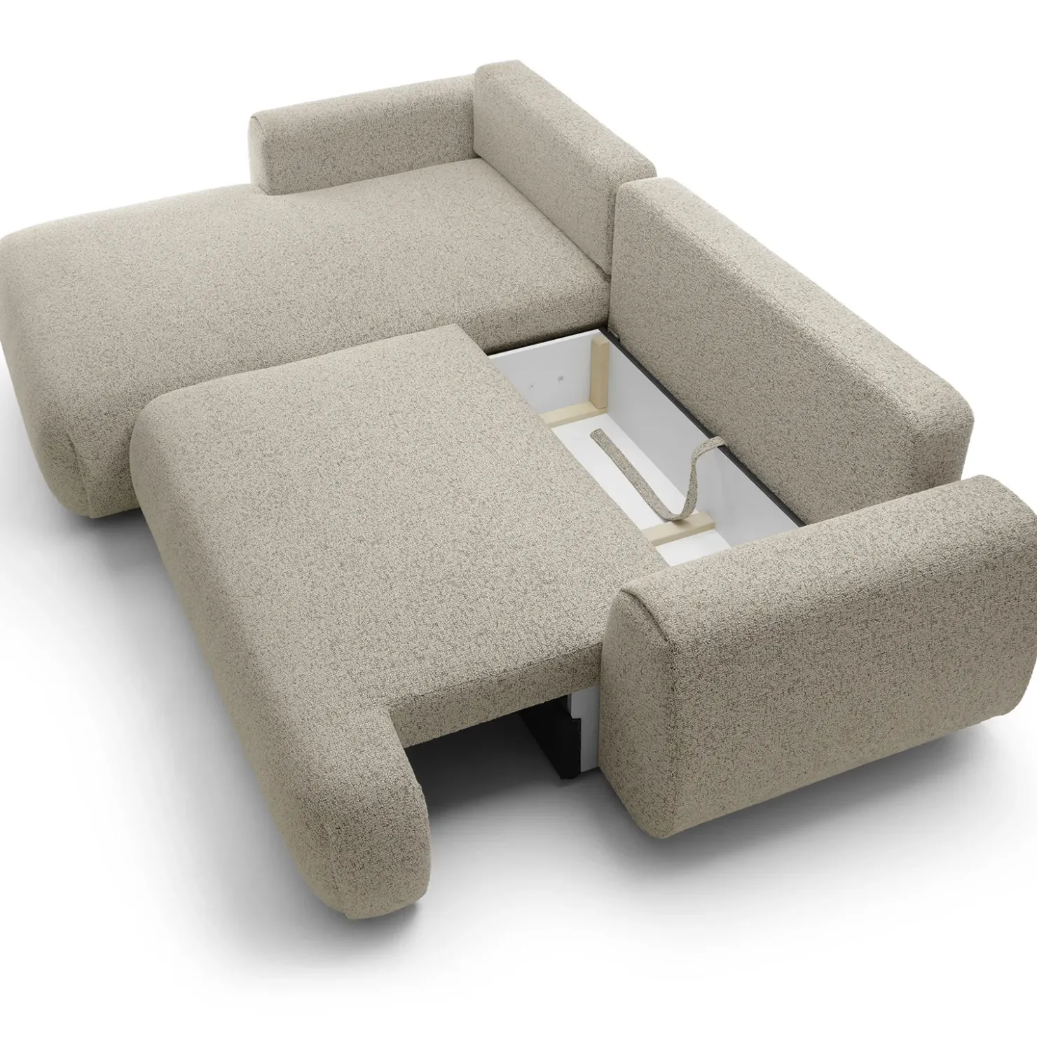 Garnero Arredamenti Divano letto angolare sinistra 3 posti 270x167cm tessuto beige Cloudify Tessuto Puente Beige Sale