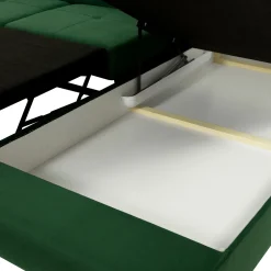 Garnero Arredamenti Divano letto angolare sinistra imbottito 274x203cm verde Bormio Tessuto Vellutato Manila Verde Outlet