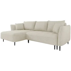 Garnero Arredamenti Divano letto angolare sinistro 3 posti 276x158cm tessuto beige Angle Tessuto Peluche Onega Beige Online