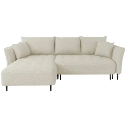 Garnero Arredamenti Divano letto angolare sinistro 3 posti 276x158cm tessuto beige Angle Tessuto Peluche Onega Beige Online
