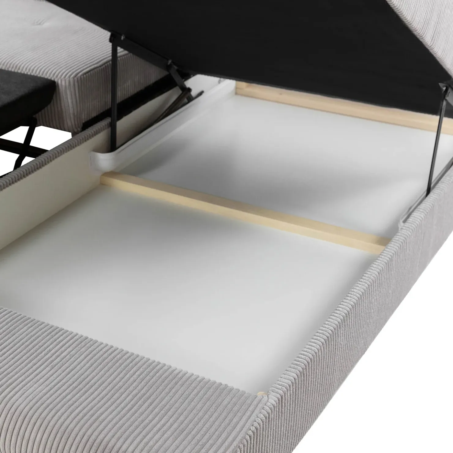 Garnero Arredamenti Divano letto angolare sinistra imbottito 274x203cm velluto a coste grigio Bormio Velluto Poso Grigio Best