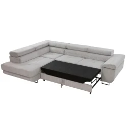 Garnero Arredamenti Divano letto angolare sinistra imbottito 274x203cm velluto a coste grigio Bormio Velluto Poso Grigio Best