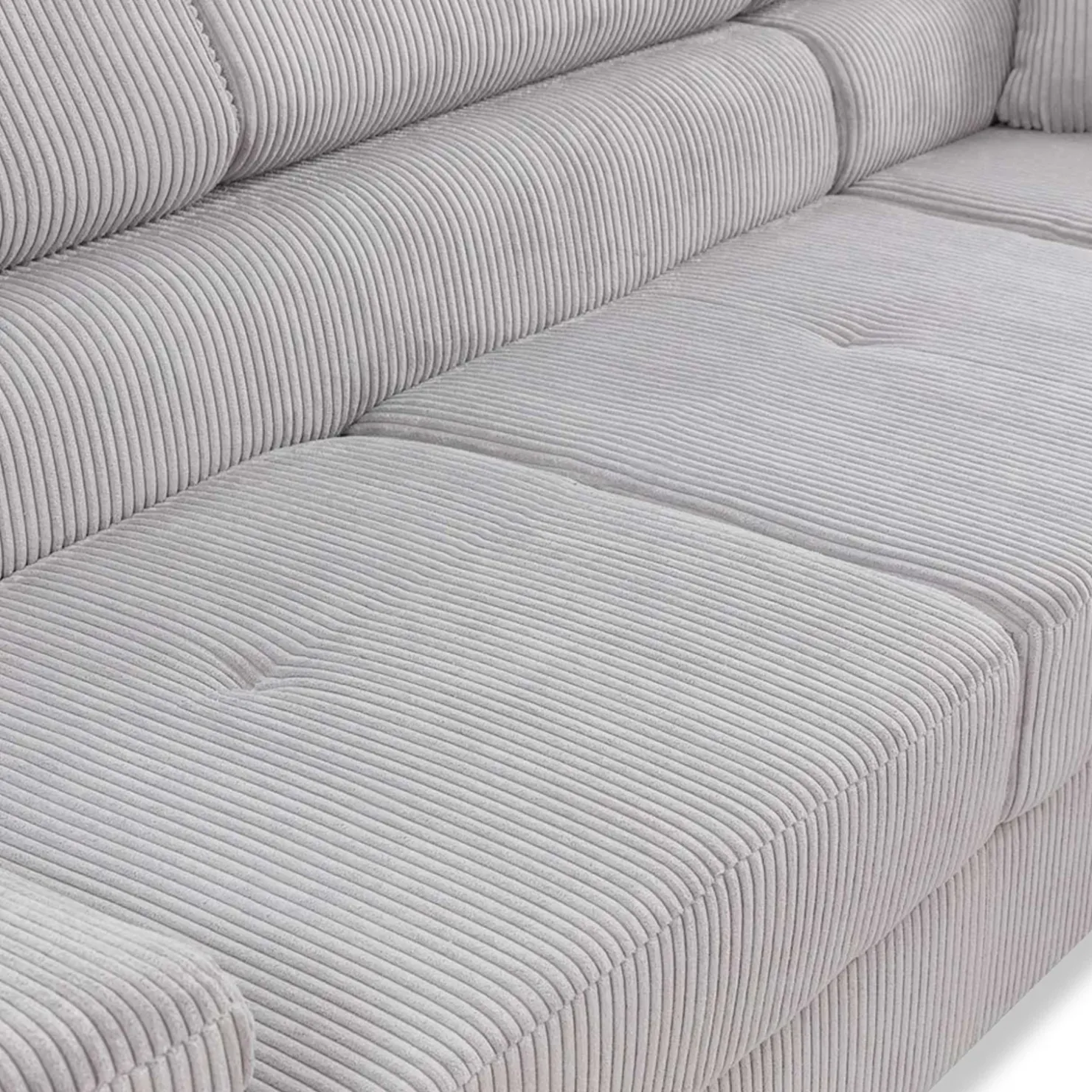 Garnero Arredamenti Divano letto angolare sinistra imbottito 274x203cm velluto a coste grigio Bormio Velluto Poso Grigio Best