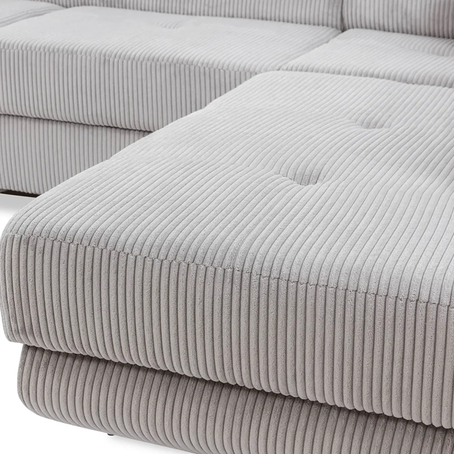 Garnero Arredamenti Divano letto angolare sinistra imbottito 274x203cm velluto a coste grigio Bormio Velluto Poso Grigio Best