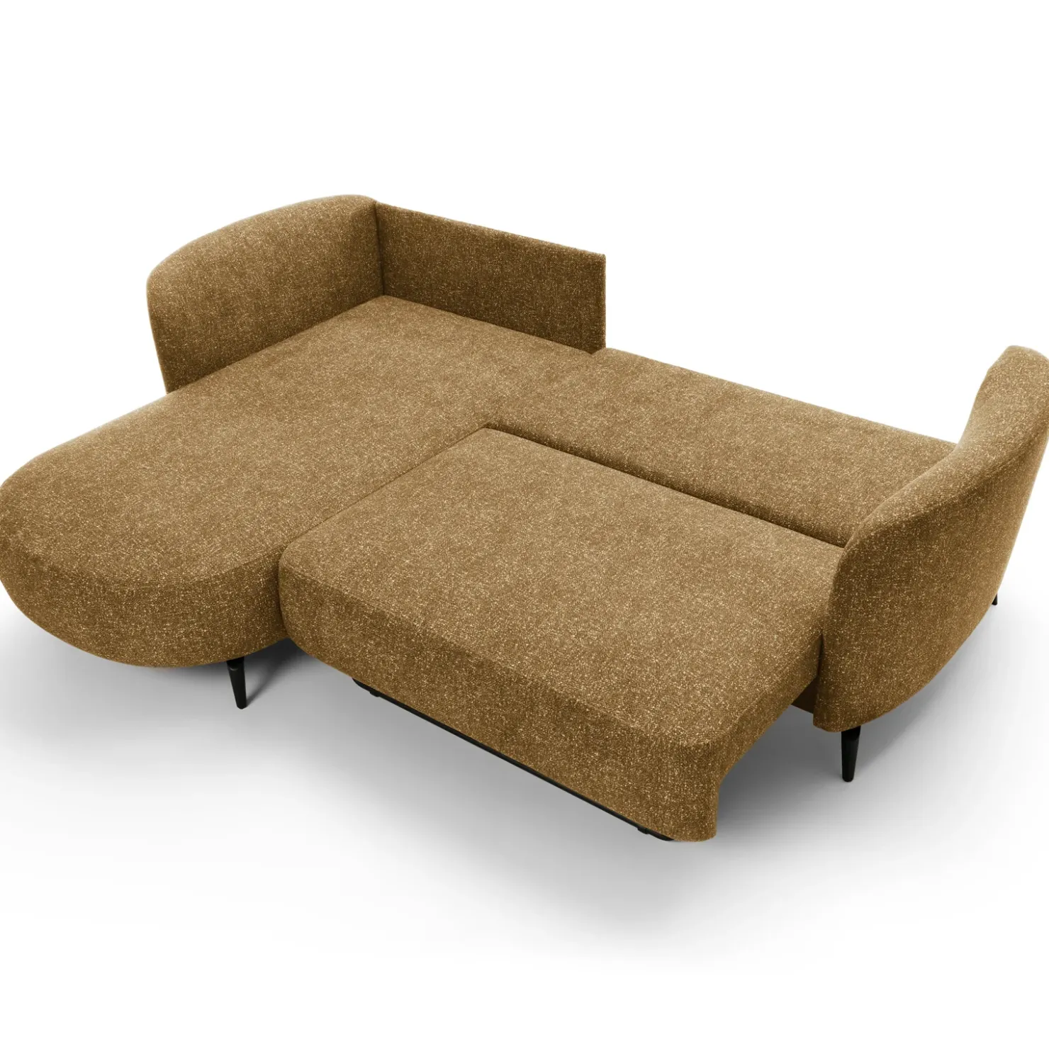 Garnero Arredamenti Divano letto angolare sinistra 3 posti 260x180cm tessuto bouclè beige scuro Repose Tessuto Bouclè Blur Beige Scuro Best