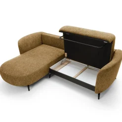 Garnero Arredamenti Divano letto angolare sinistra 3 posti 260x180cm tessuto bouclè beige scuro Repose Tessuto Bouclè Blur Beige Scuro Best