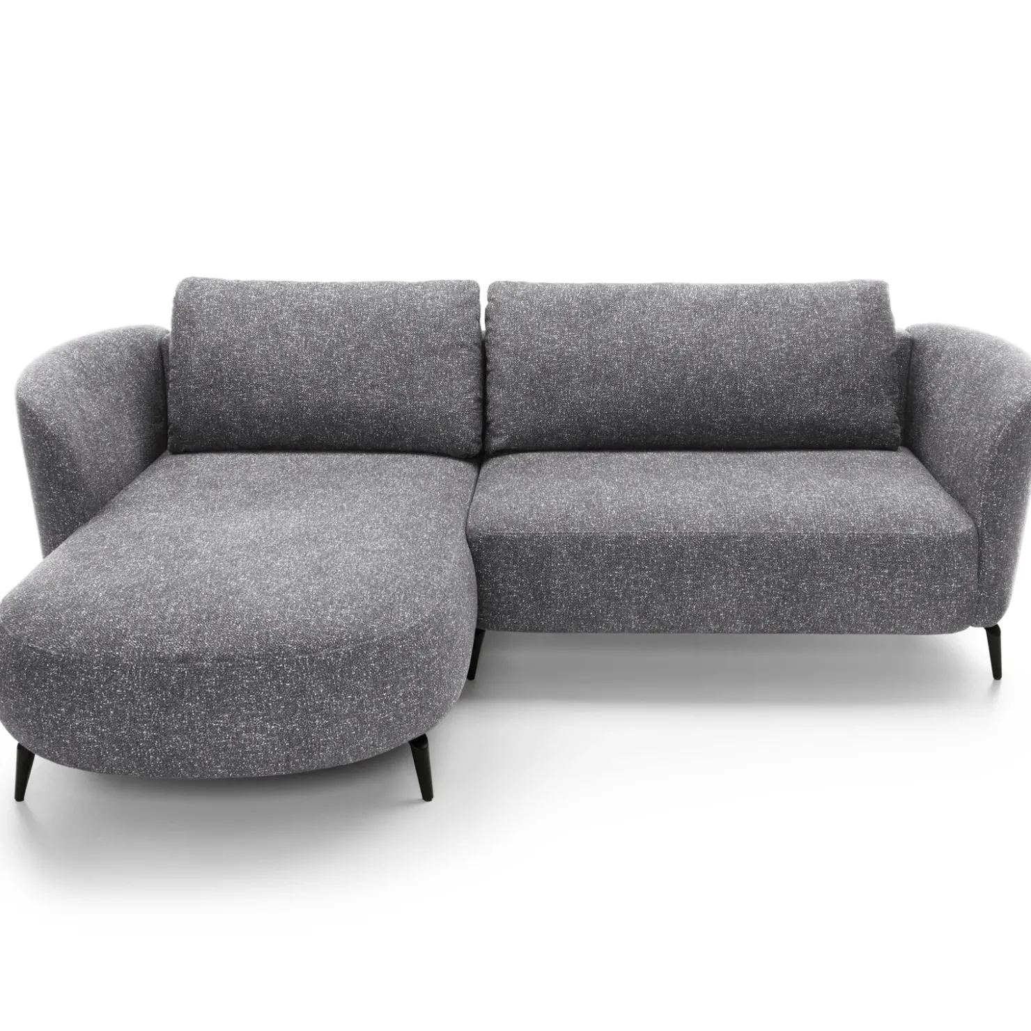 Garnero Arredamenti Divano letto angolare sinistra 3 posti 260x180cm tessuto bouclè grigio Repose Tessuto Bouclè Blur Grigio Discount