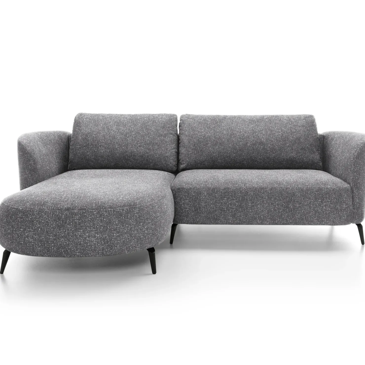 Garnero Arredamenti Divano letto angolare sinistra 3 posti 260x180cm tessuto bouclè grigio Repose Tessuto Bouclè Blur Grigio Discount
