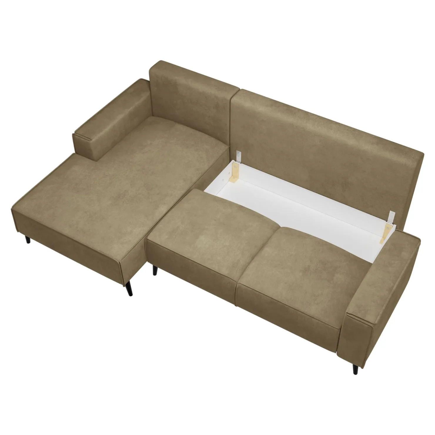 Garnero Arredamenti Divano letto angolare sinistra 3 posti 260x161cm tessuto beige Pluf Hot