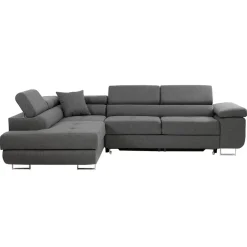 Garnero Arredamenti Divano letto angolare sinistra imbottito 274x203cm grigio Bormio