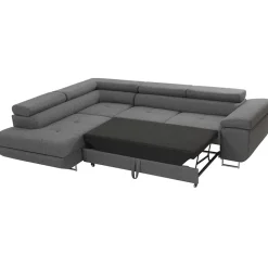 Garnero Arredamenti Divano letto angolare sinistra imbottito 274x203cm grigio Bormio