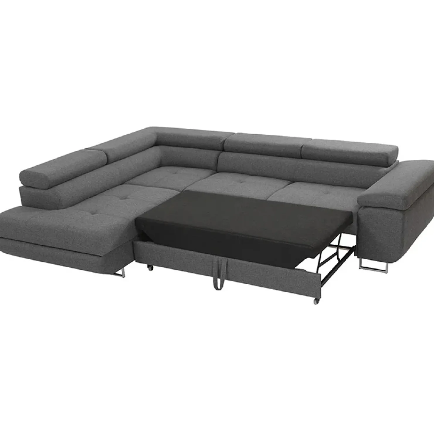 Garnero Arredamenti Divano letto angolare sinistra imbottito 274x203cm grigio Bormio