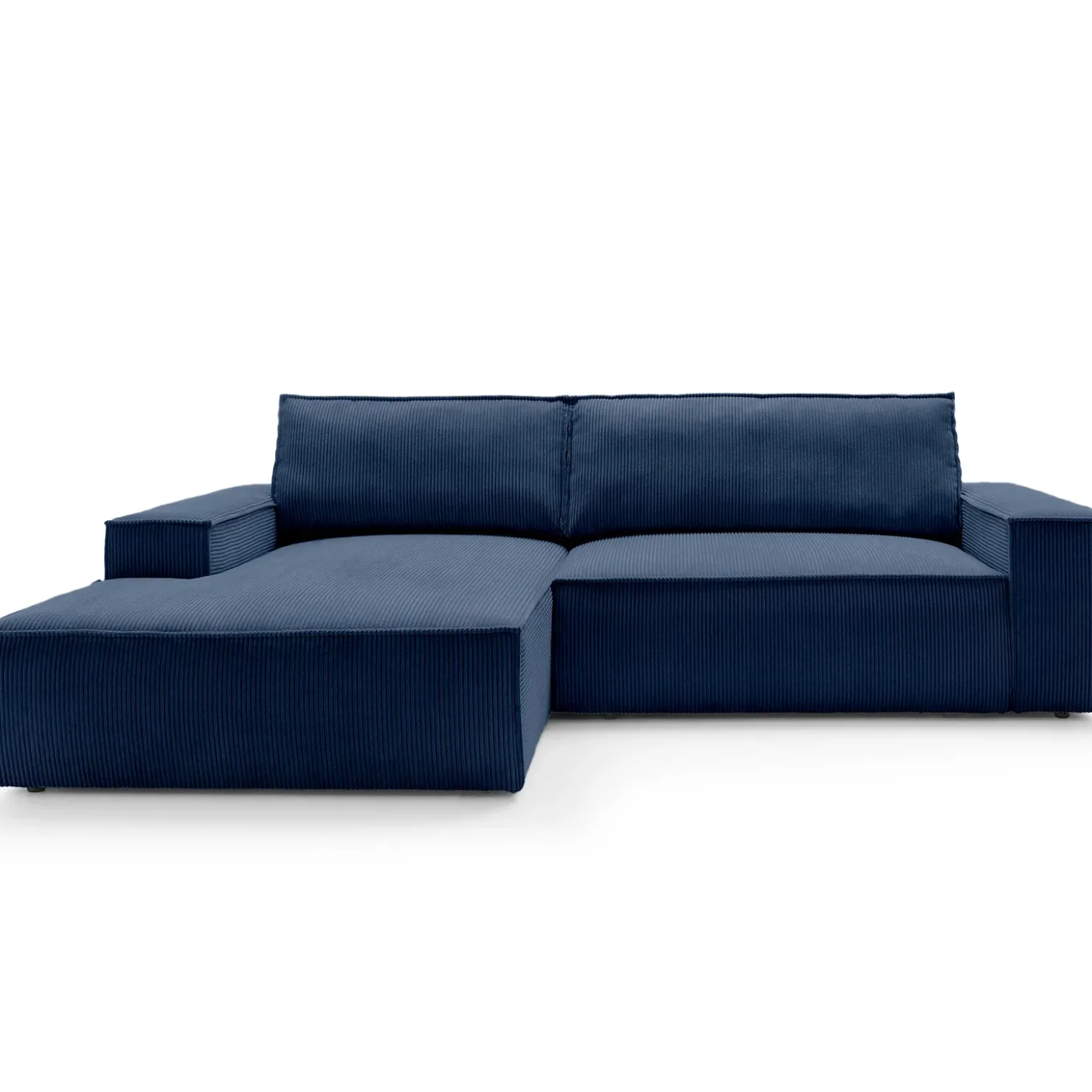 Garnero Arredamenti Divano letto angolare sinistra 3 posti 267x167cm velluto a coste blu Relaxion Velluto a Coste Poso Blu Online