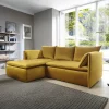 Garnero Arredamenti Divano letto angolare sinistro 3 posti 230x166cm tessuto giallo senape Easeful
