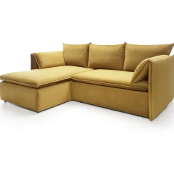 Garnero Arredamenti Divano letto angolare sinistro 3 posti 230x166cm tessuto giallo senape Easeful