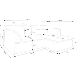 Garnero Arredamenti Divano letto angolare sinistro 3 posti 230x166cm tessuto giallo senape Easeful