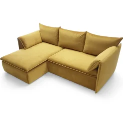 Garnero Arredamenti Divano letto angolare sinistro 3 posti 230x166cm tessuto giallo senape Easeful