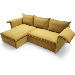 Garnero Arredamenti Divano letto angolare sinistro 3 posti 230x166cm tessuto giallo senape Easeful