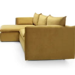 Garnero Arredamenti Divano letto angolare sinistro 3 posti 230x166cm tessuto giallo senape Easeful