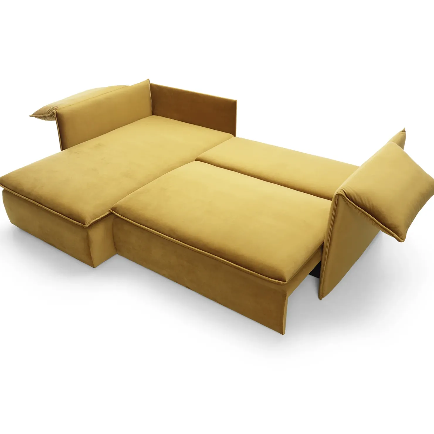 Garnero Arredamenti Divano letto angolare sinistro 3 posti 230x166cm tessuto giallo senape Easeful