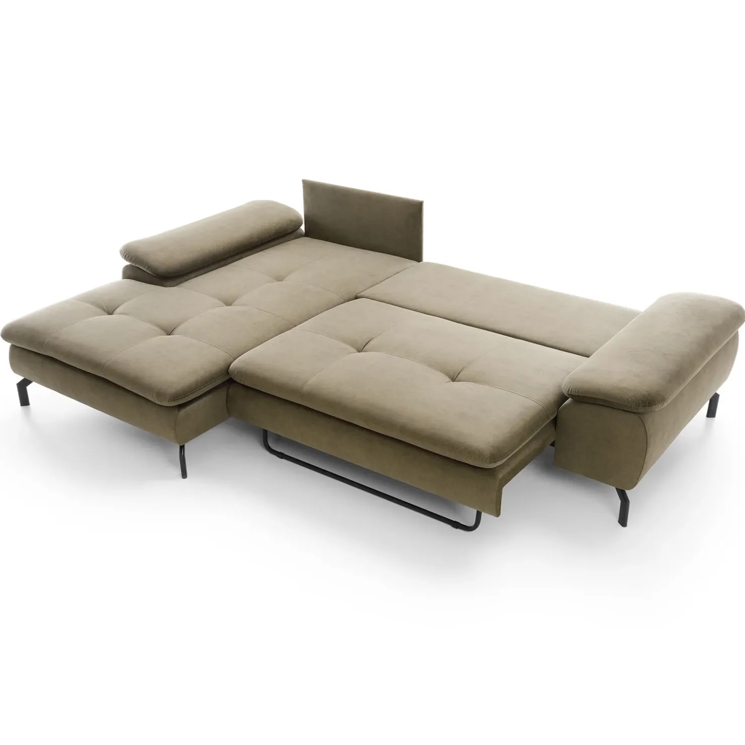 Garnero Arredamenti Divano letto angolare sinistra 3 posti 265x170cm tessuto beige Chillax Online