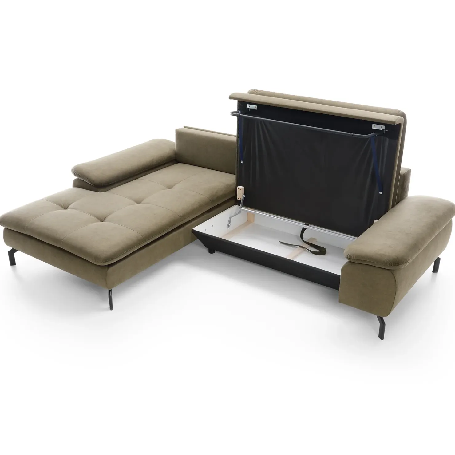 Garnero Arredamenti Divano letto angolare sinistra 3 posti 265x170cm tessuto beige Chillax Online
