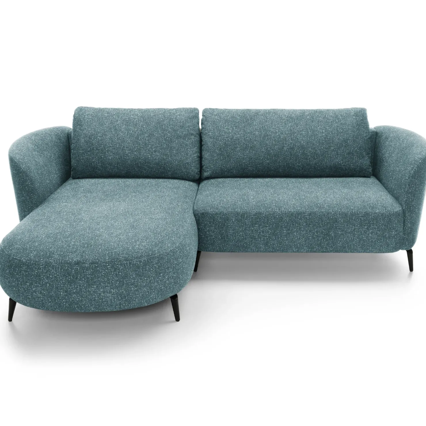 Garnero Arredamenti Divano letto angolare sinistra 3 posti 260x180cm tessuto bouclè azzurro Repose Tessuto Bouclè Blur Azzurro Outlet
