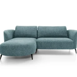 Garnero Arredamenti Divano letto angolare sinistra 3 posti 260x180cm tessuto bouclè azzurro Repose Tessuto Bouclè Blur Azzurro Outlet
