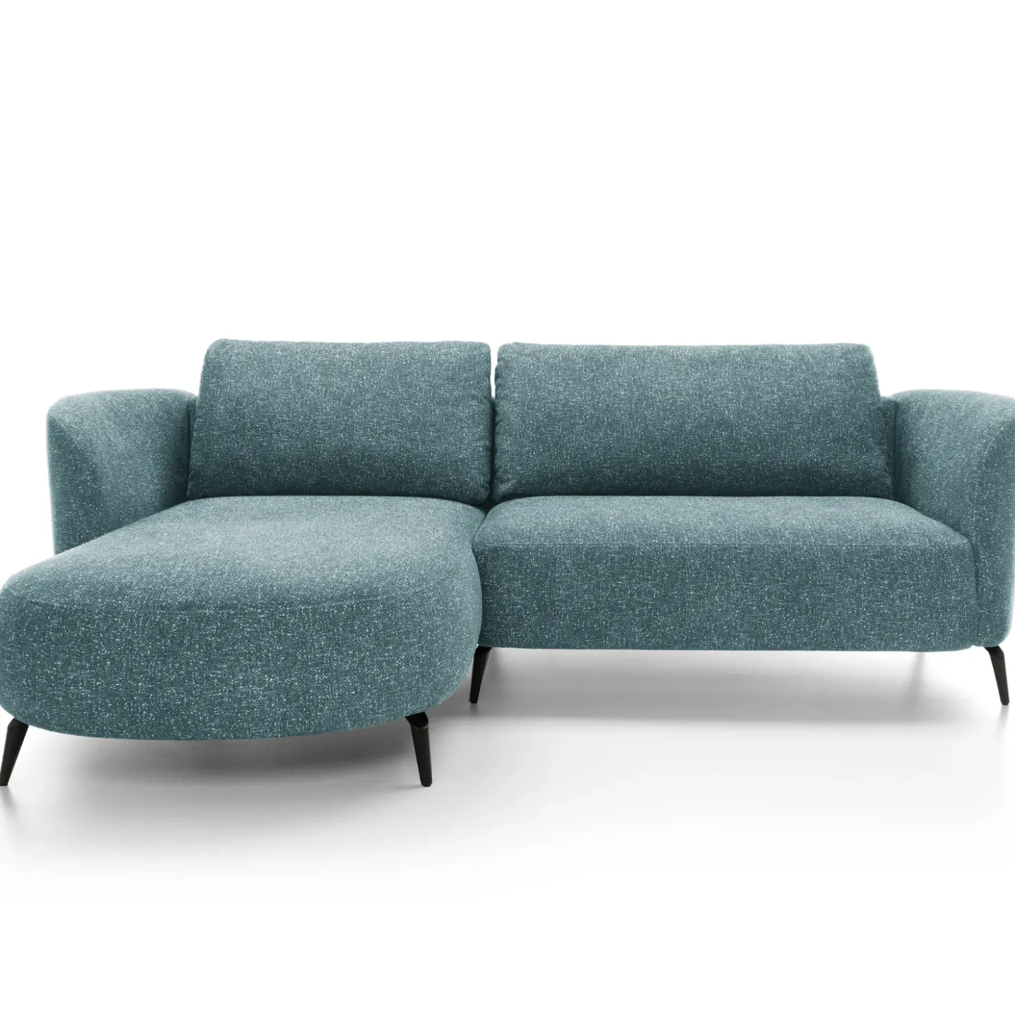 Garnero Arredamenti Divano letto angolare sinistra 3 posti 260x180cm tessuto bouclè azzurro Repose Tessuto Bouclè Blur Azzurro Outlet