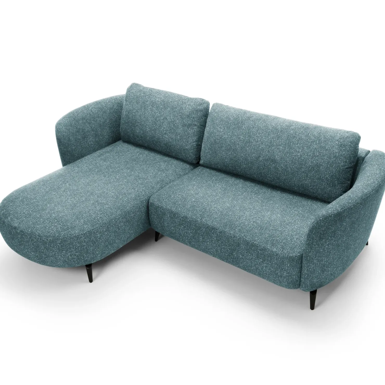 Garnero Arredamenti Divano letto angolare sinistra 3 posti 260x180cm tessuto bouclè azzurro Repose Tessuto Bouclè Blur Azzurro Outlet