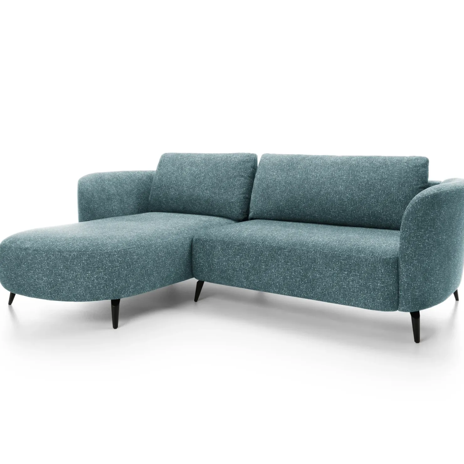 Garnero Arredamenti Divano letto angolare sinistra 3 posti 260x180cm tessuto bouclè azzurro Repose Tessuto Bouclè Blur Azzurro Outlet