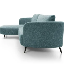 Garnero Arredamenti Divano letto angolare sinistra 3 posti 260x180cm tessuto bouclè azzurro Repose Tessuto Bouclè Blur Azzurro Outlet