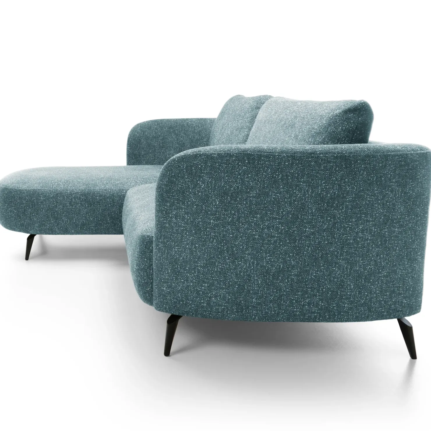 Garnero Arredamenti Divano letto angolare sinistra 3 posti 260x180cm tessuto bouclè azzurro Repose Tessuto Bouclè Blur Azzurro Outlet