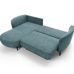 Garnero Arredamenti Divano letto angolare sinistra 3 posti 260x180cm tessuto bouclè azzurro Repose Tessuto Bouclè Blur Azzurro Outlet