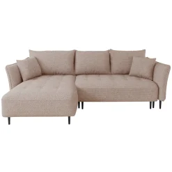 Garnero Arredamenti Divano letto angolare sinistro 3 posti 276x158cm tessuto rosa Angle Tessuto Peluche Onega Rosa New