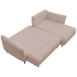 Garnero Arredamenti Divano letto angolare sinistro 3 posti 276x158cm tessuto rosa Angle Tessuto Peluche Onega Rosa New