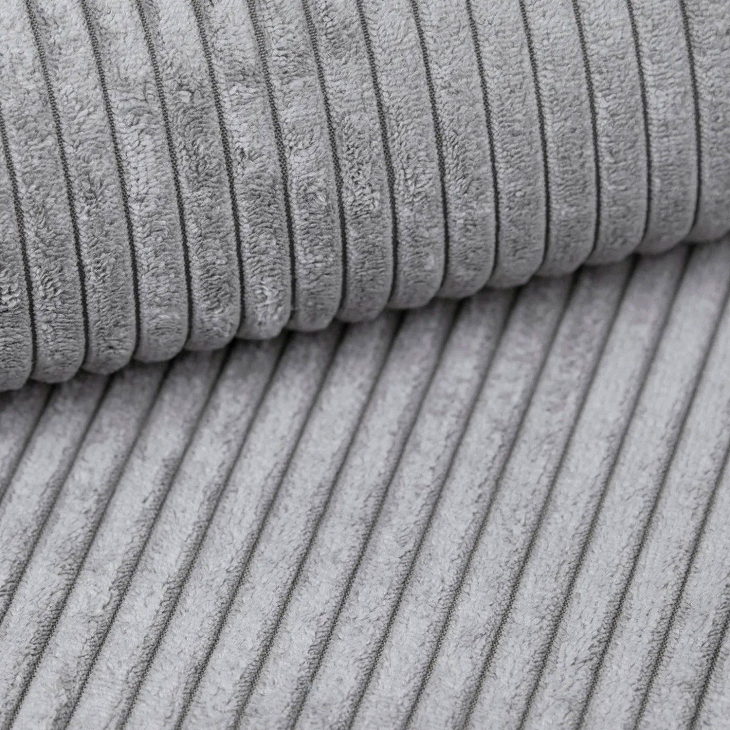 Garnero Arredamenti Divano letto angolare sinistra 3 posti 267x167cm velluto a coste grigio chiaro Relaxion Velluto a Coste Poso Grigio New