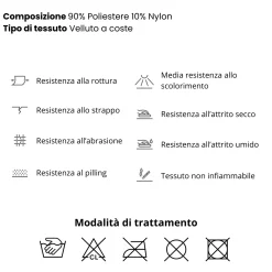 Garnero Arredamenti Divano letto angolare sinistra 3 posti 267x167cm velluto a coste grigio chiaro Relaxion Velluto a Coste Poso Grigio New