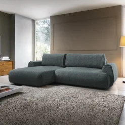 Garnero Arredamenti Divano letto angolare sinistra 3 posti 270x167cm tessuto antracite Cloudify Tessuto Puente Antracite New