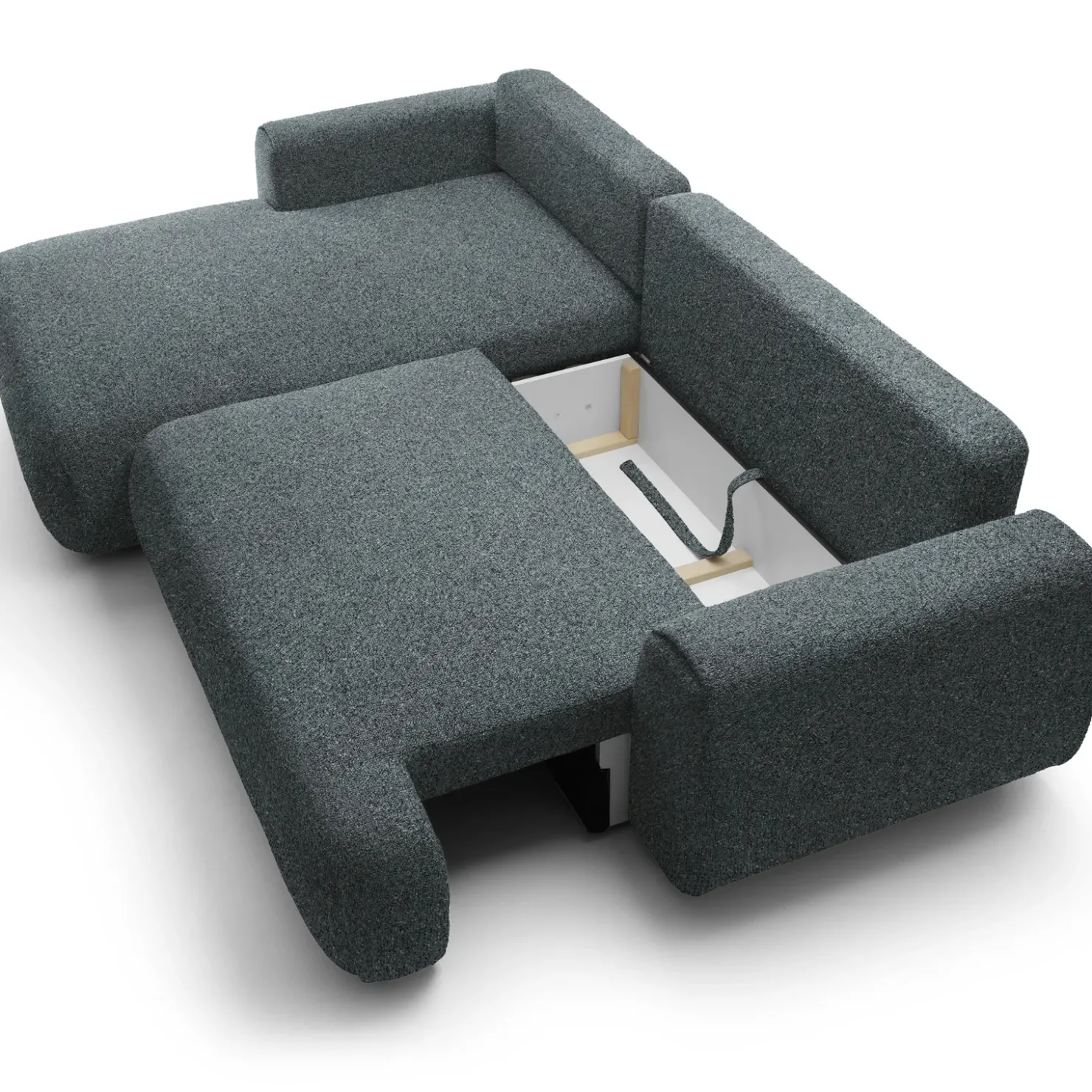 Garnero Arredamenti Divano letto angolare sinistra 3 posti 270x167cm tessuto antracite Cloudify Tessuto Puente Antracite New